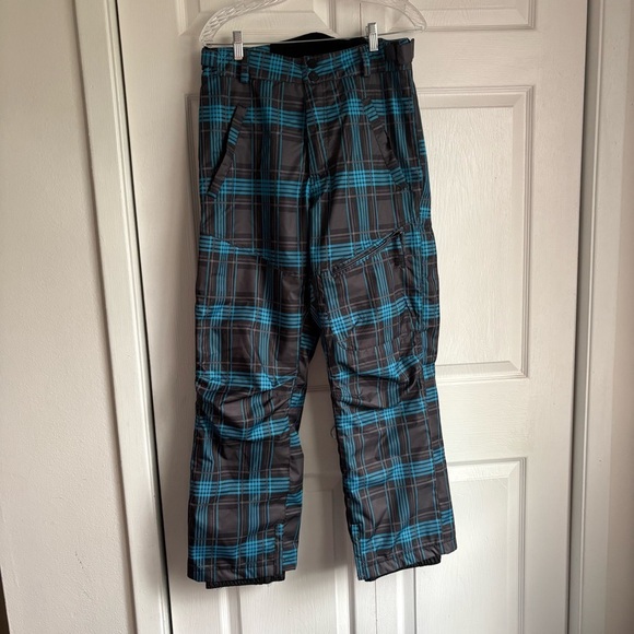 Triple Nickel 555 Blue & Black Plaid Ski Snow Pants - Size Small - Picture 1 of 7